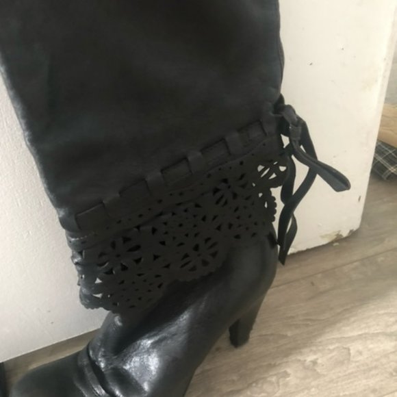 Italian Leather Knee High Boots - Picture 2 of 7